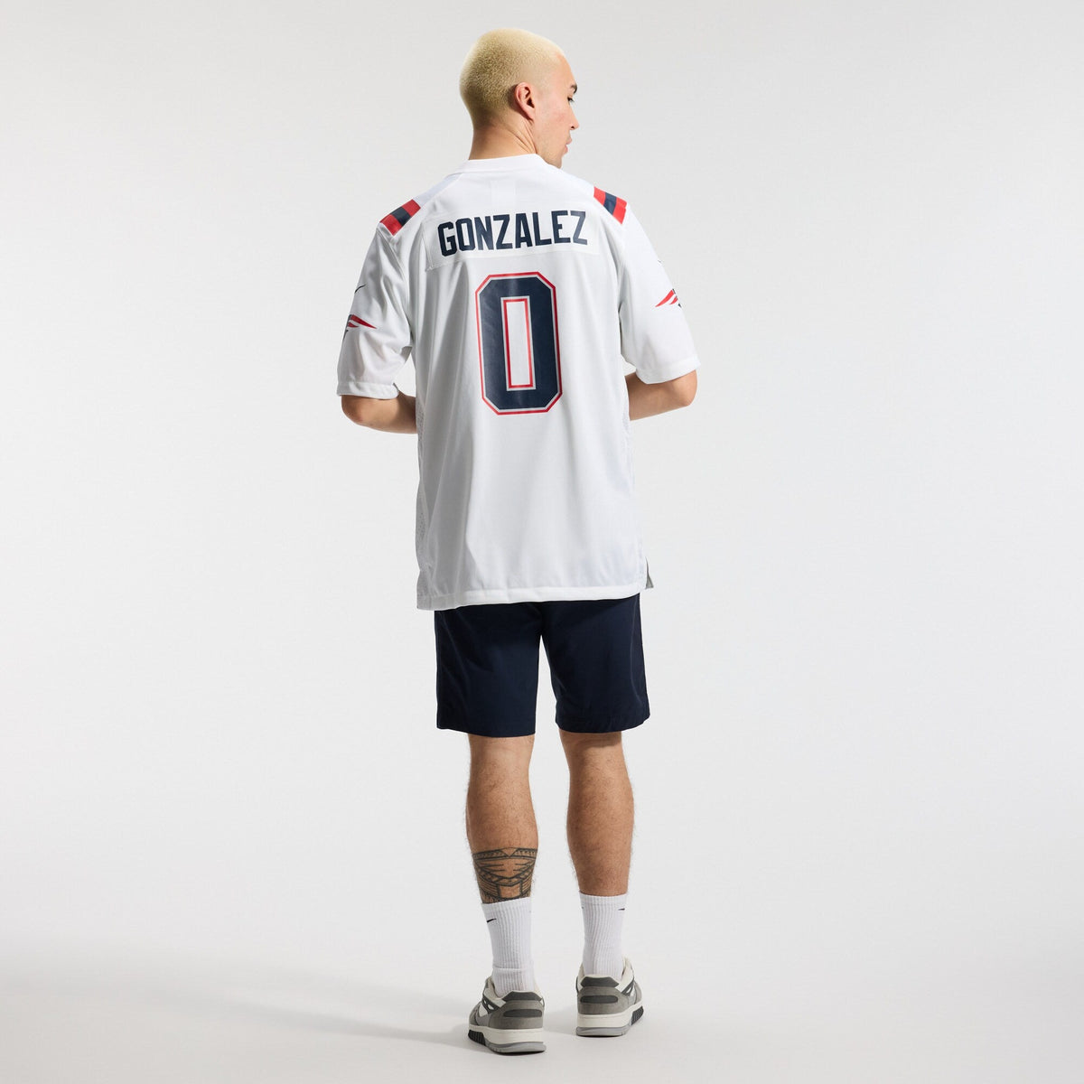 New England Patriots Christian Gonzalez White Game Football Jersey