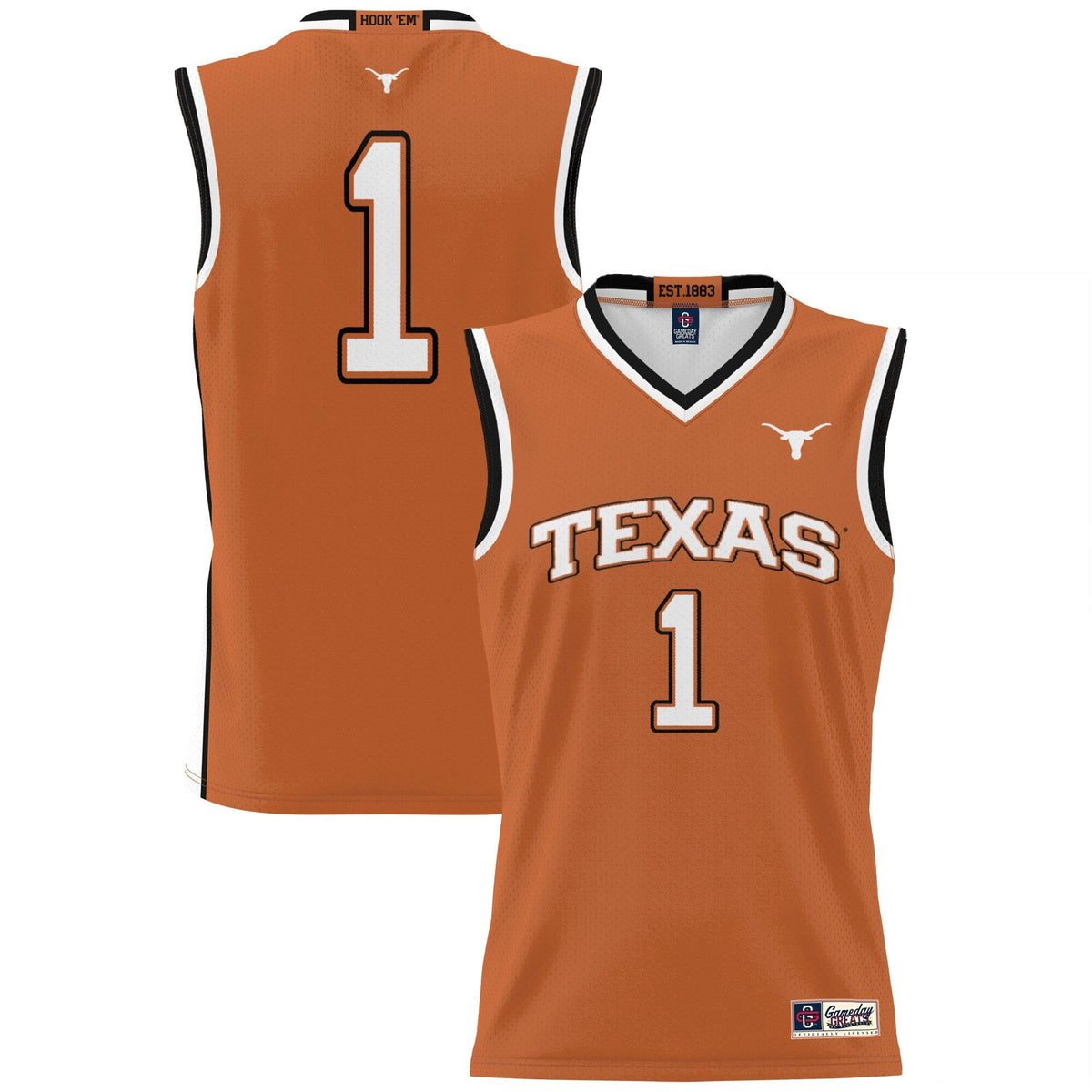 #1 Texas Longhorns Lightweight Collegiate Basketball Jersey - Texas Orange