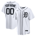 Detroit Tigers White Home Replica Custom Baseball Jersey