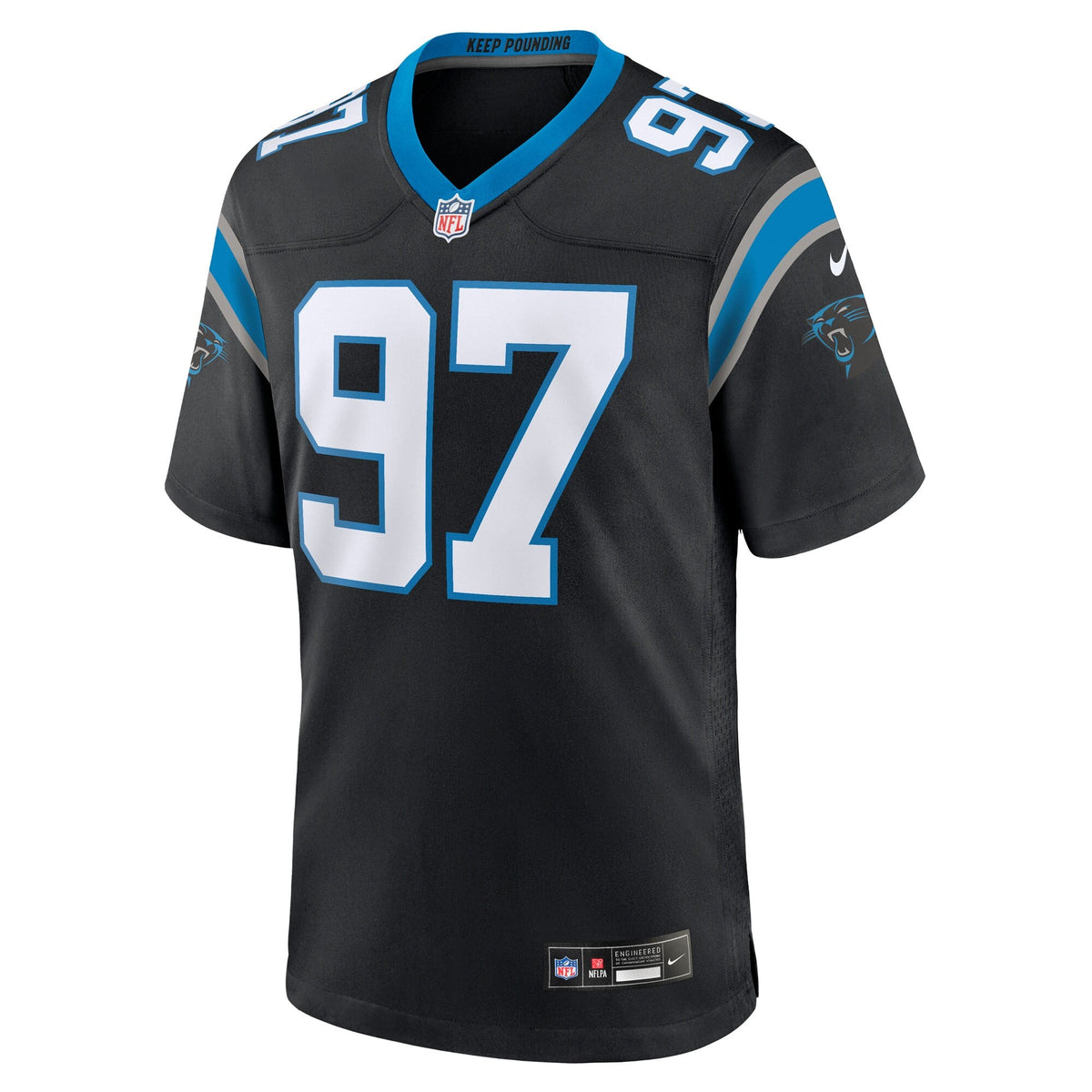 Carolina Panthers Bobby Brown III Black Team Game Football Jersey