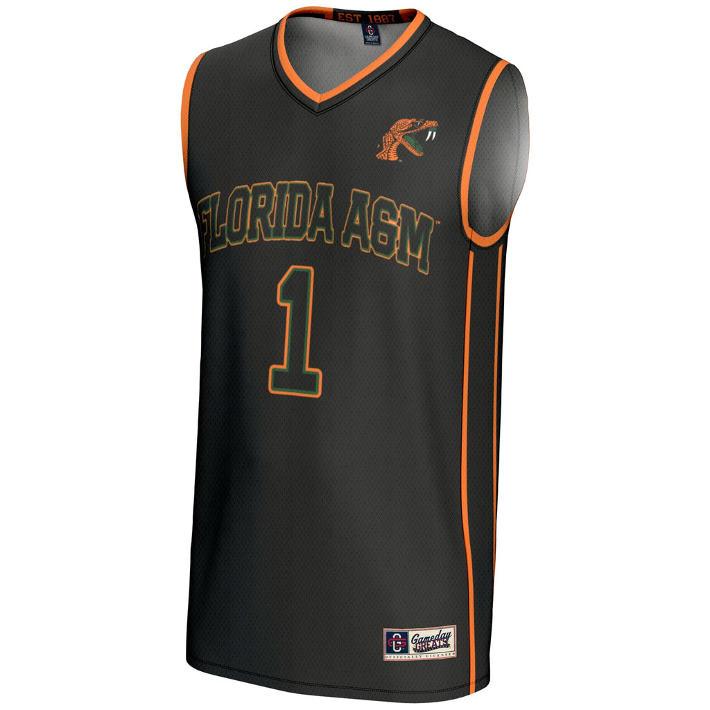 #1 Black Florida A&M Rattlers Lightweight Basketball Jersey