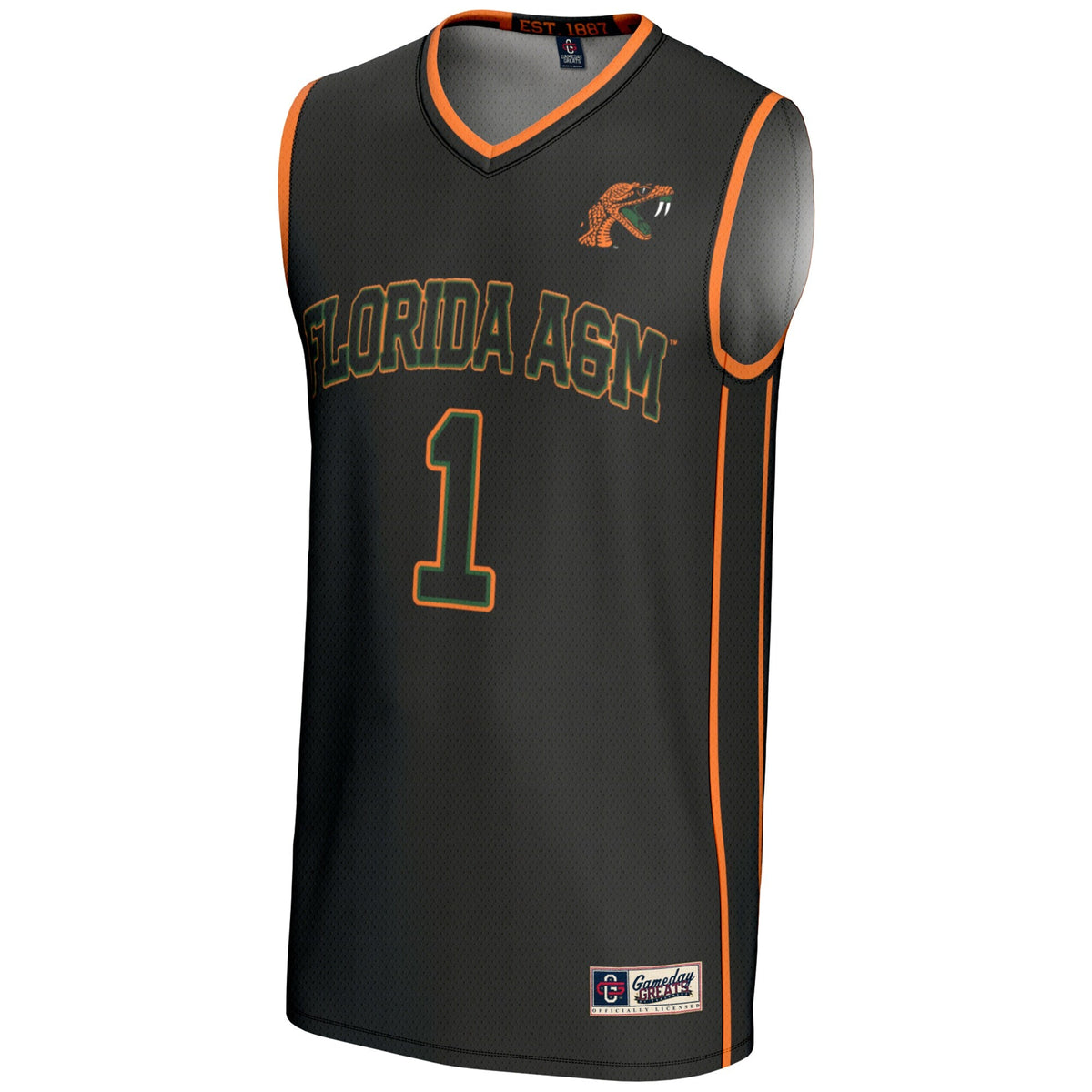 #1 Black Florida A&M Rattlers Lightweight Basketball Jersey