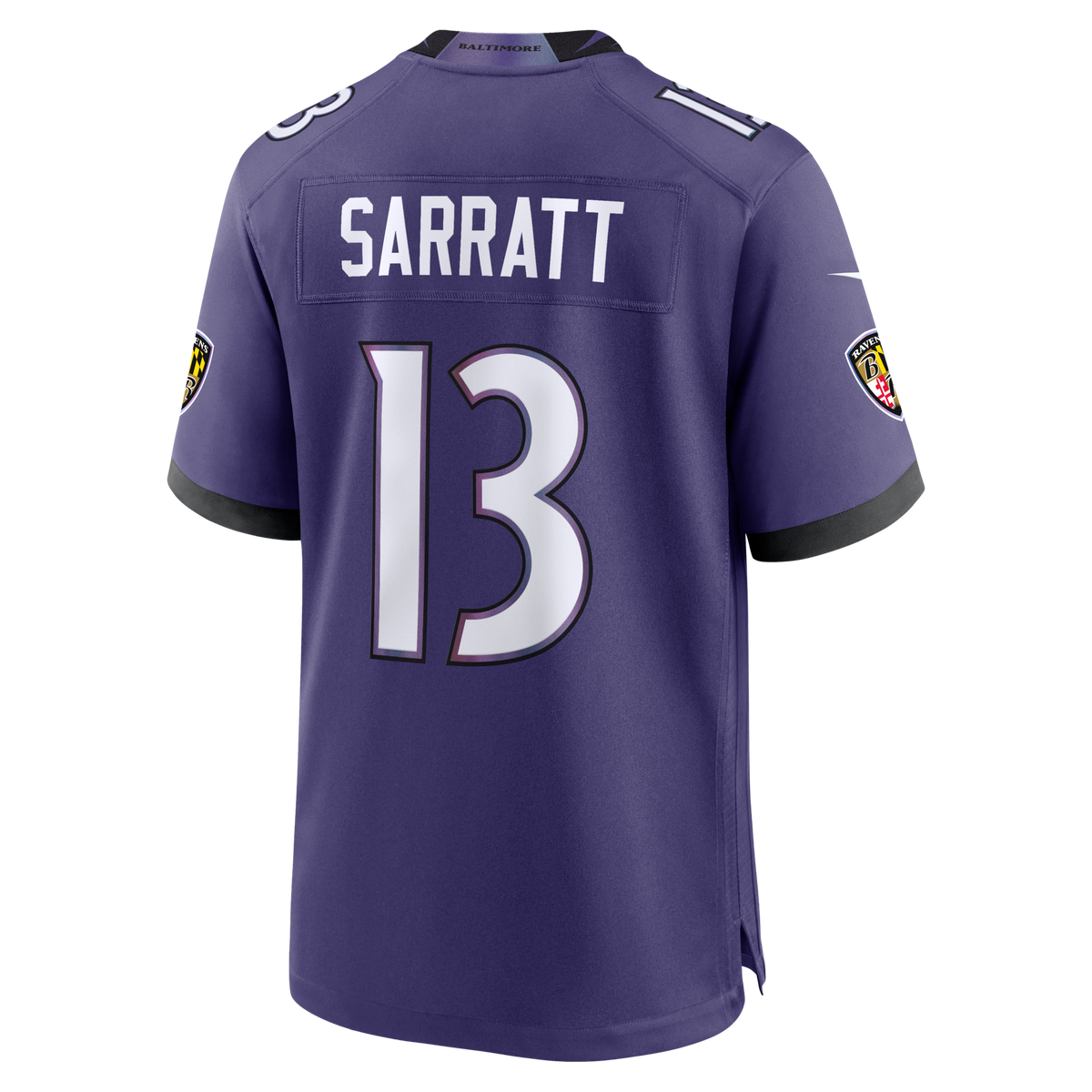 Baltimore Ravens Elijah Sarratt Purple Team Game Football Jersey