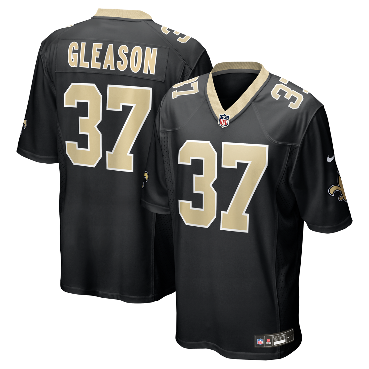 New Orleans Saints Steve Gleason Black Game Retired Player Football Jersey
