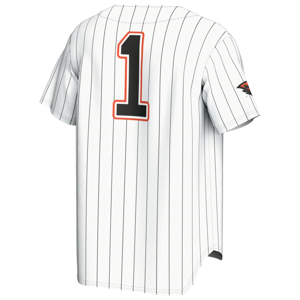 #1 White Oregon State Beavers Lightweight Baseball Fashion Jersey