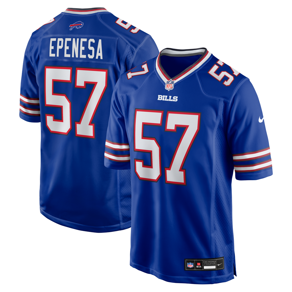 Buffalo Bills A.J. Epenesa Royal Game Player Football Jersey