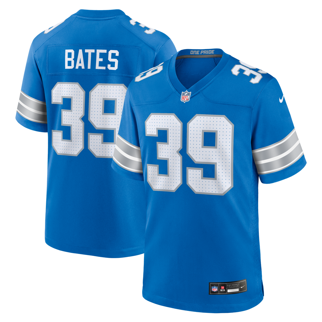 Detroit Lions Jake Bates Blue Team Game Football Jersey