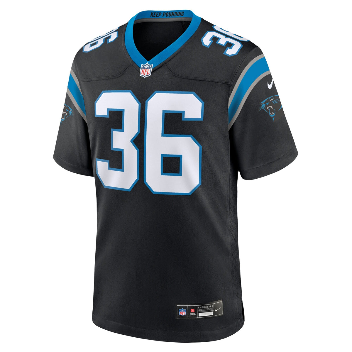 Carolina Panthers Demani Richardson Black Team Game Football Jersey