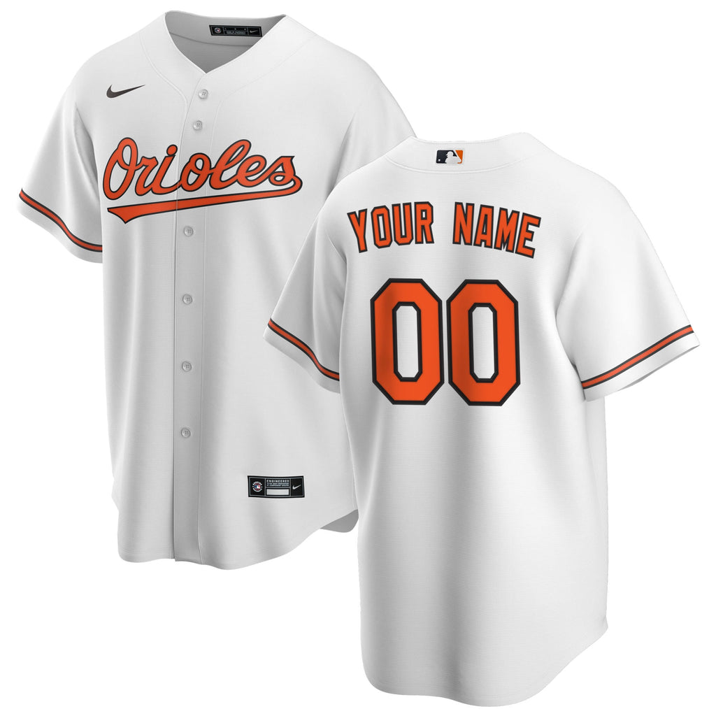 Baltimore Orioles White Home Replica Custom Baseball Jersey