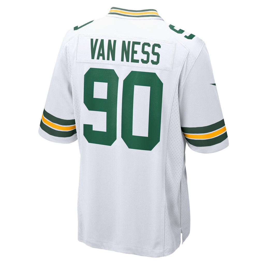 Green Bay Packers Lukas Van Ness White Game Football Jersey