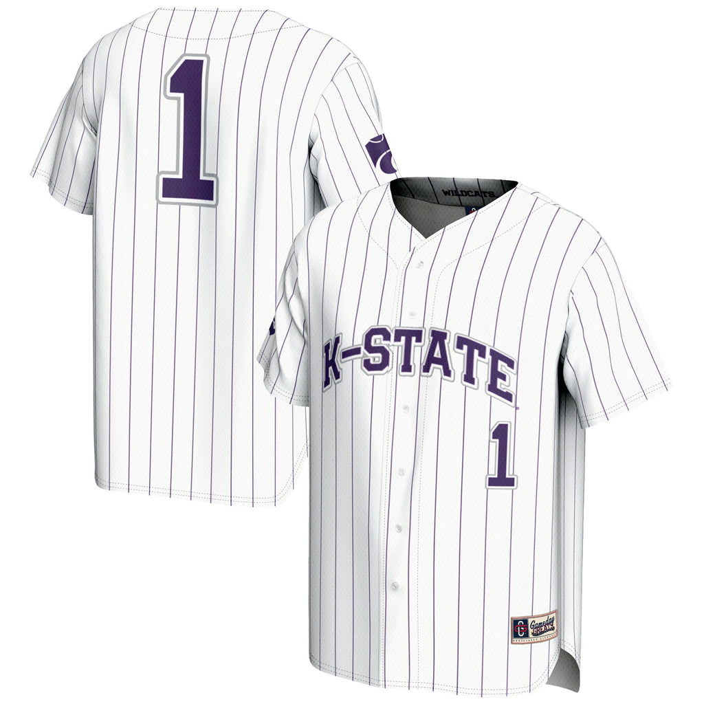 #1 Kansas State Wildcats Lightweight Baseball Jersey - White
