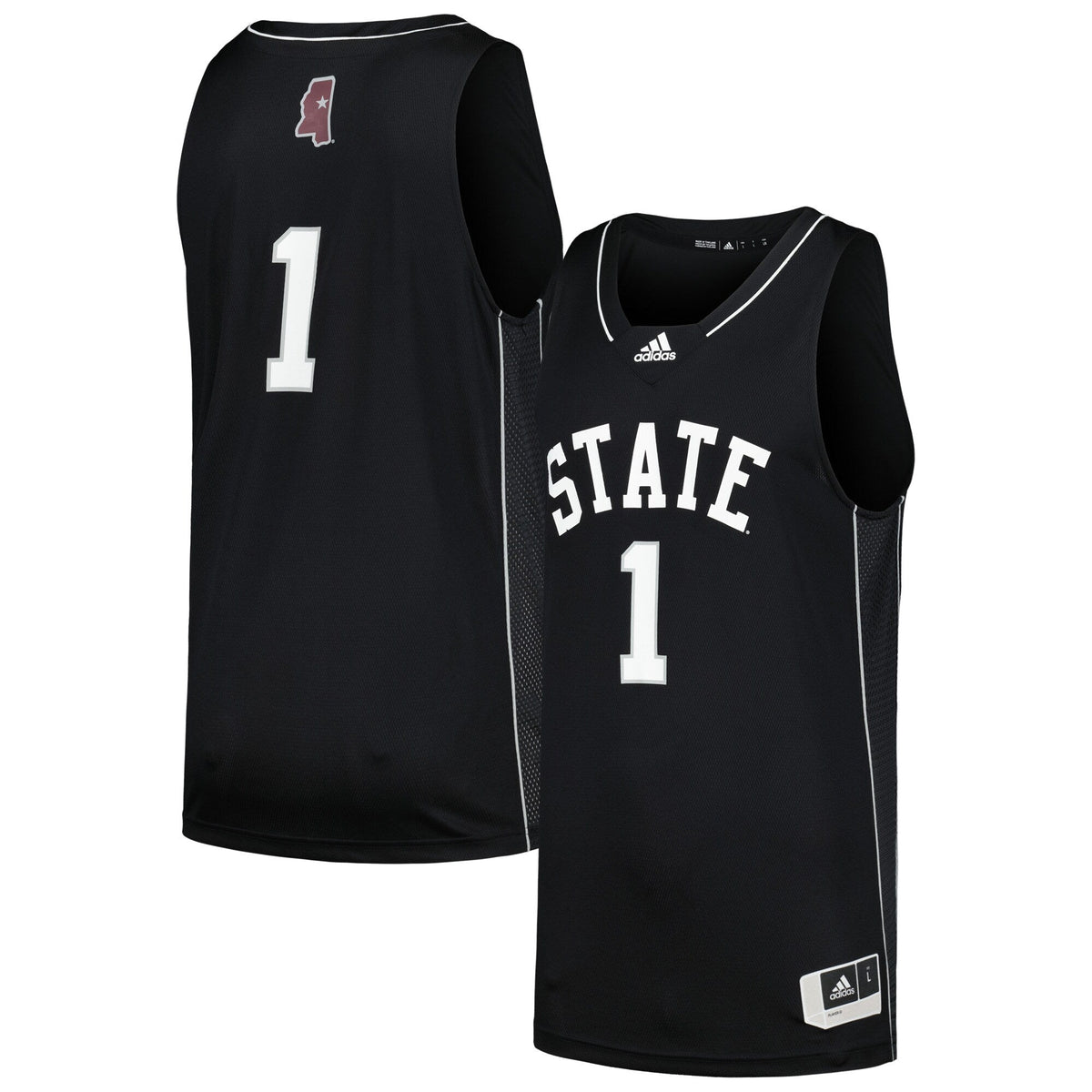#1 Black Mississippi State Bulldogs Swingman Basketball Jersey