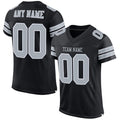Custom Football Jersey - Black Silver-White Mesh