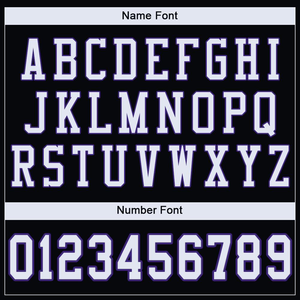 Custom Football Jersey - Black White-Purple Mesh