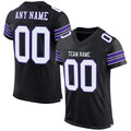 Custom Football Jersey - Black White-Purple Mesh