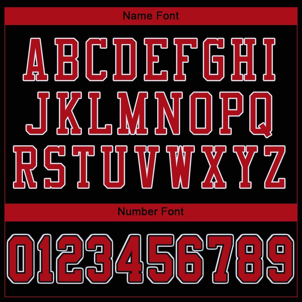 Custom Football Jersey - Black Red-White Mesh