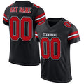 Custom Football Jersey - Black Red-White Mesh