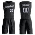Custom Basketball Jersey - Black White Round Neck Uniform