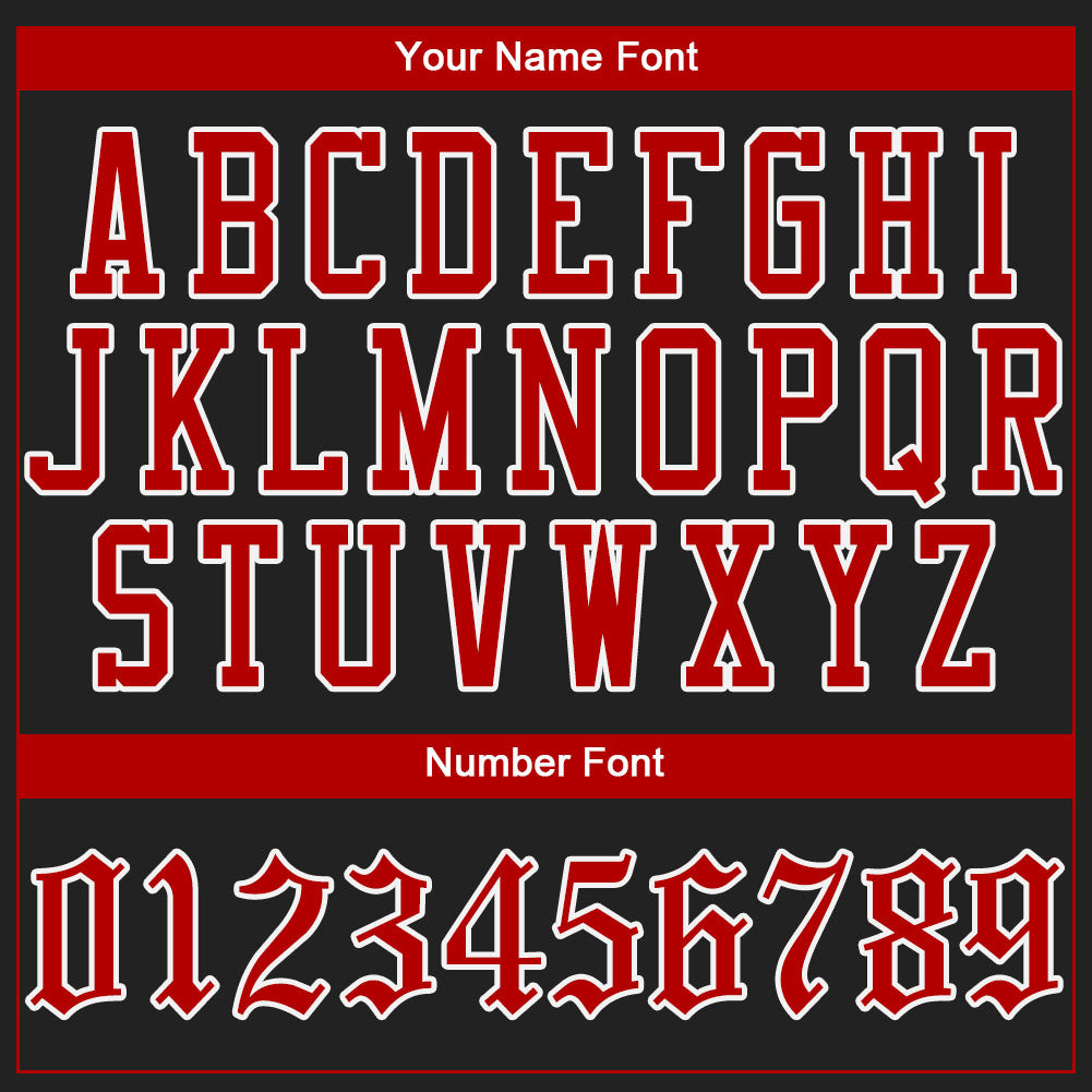 Custom Baseball Jersey - Black Red-White - Style Black0076