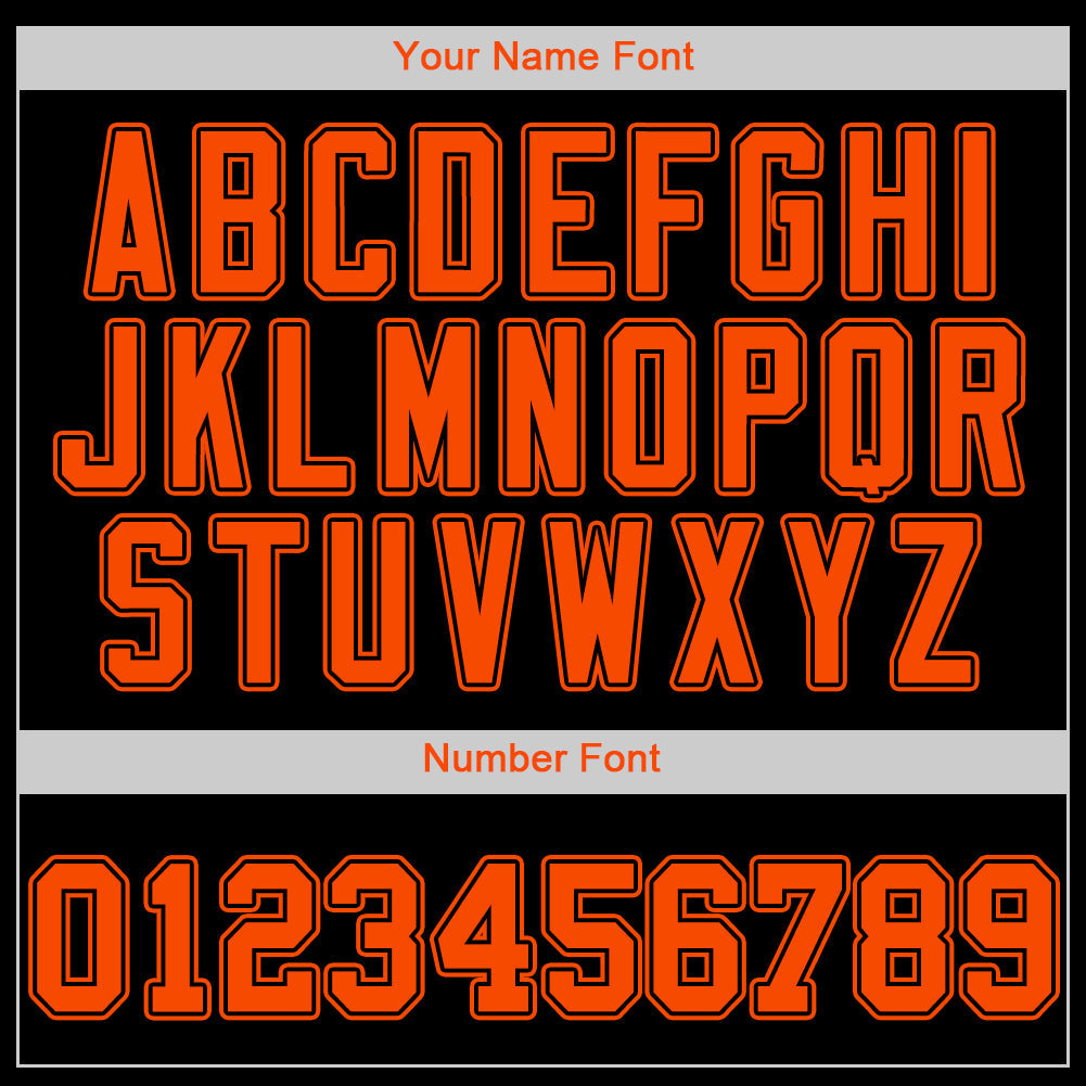 Custom Baseball Jersey - Black Orange-Black