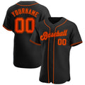 Custom Baseball Jersey - Black Orange-Black