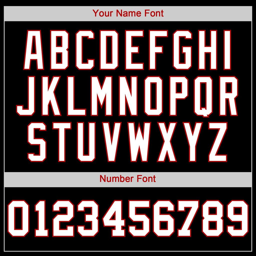 Custom Baseball Jersey - Black White-Red - Style Black0172