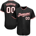 Custom Baseball Jersey - Black White-Red - Style Black0172