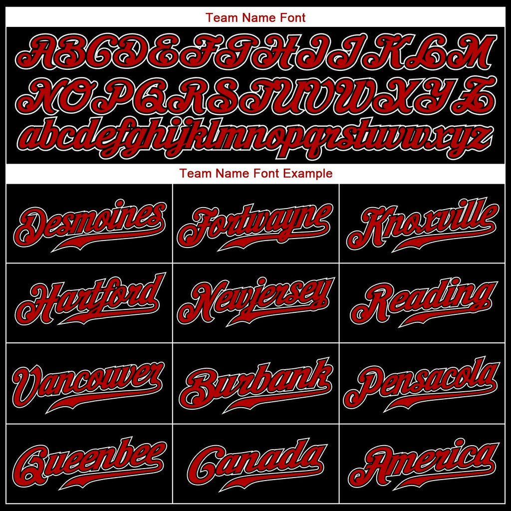 Custom Baseball Jersey - Black Red-White - Style Black0233