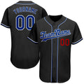 Custom Baseball Jersey - Black Royal-Red