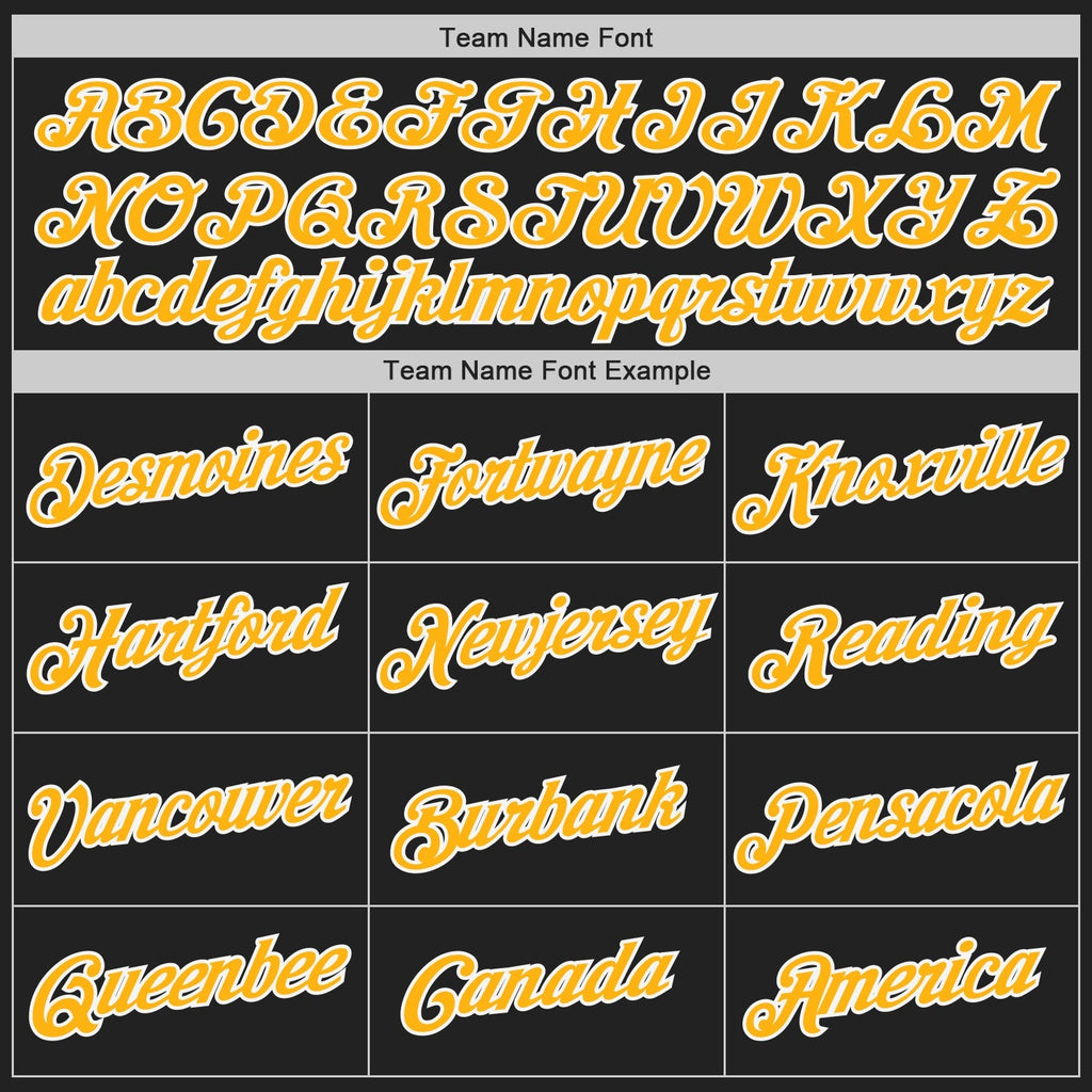 Custom Baseball Jersey - Black Gold-White Two Tone