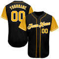 Custom Baseball Jersey - Black Gold-White Two Tone