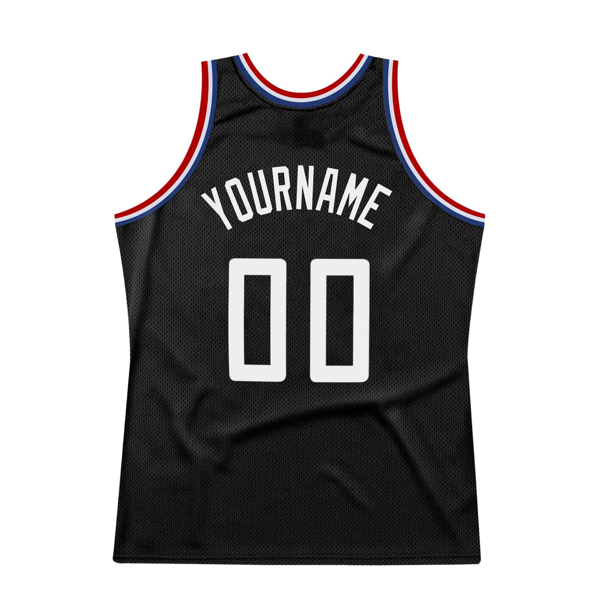 Custom Basketball Jersey - Black White-Red Throwback - Style Black0258