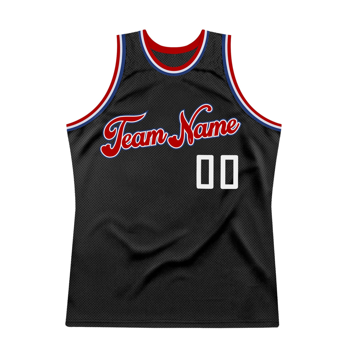 Custom Basketball Jersey - Black White-Red Throwback - Style Black0258
