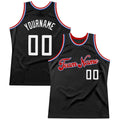 Custom Basketball Jersey - Black White-Red Throwback - Style Black0258
