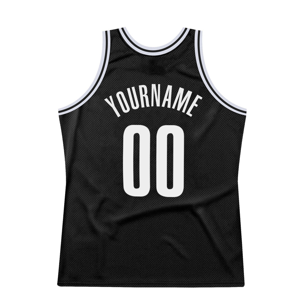 Custom Basketball Jersey - Black White Throwback - Style Black0265