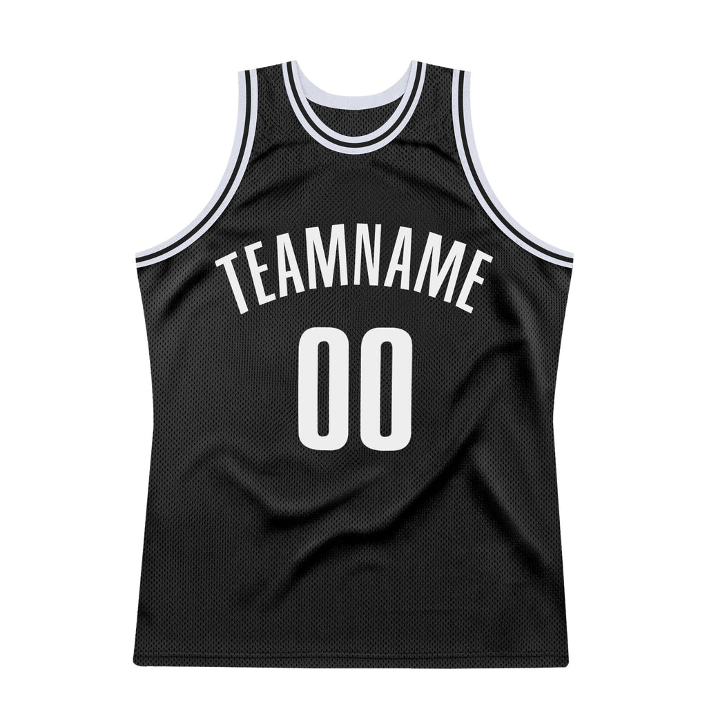 Custom Basketball Jersey - Black White Throwback - Style Black0265