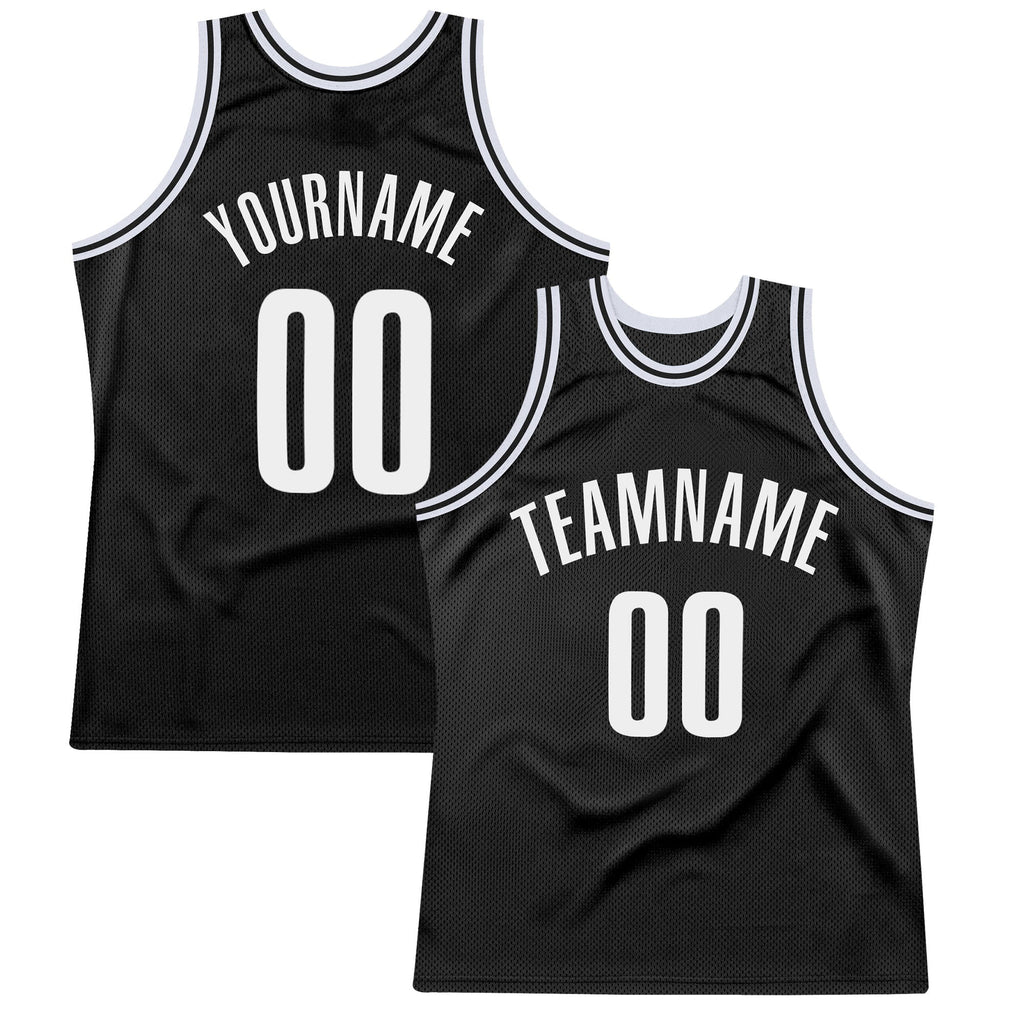 Custom Basketball Jersey - Black White Throwback - Style Black0265