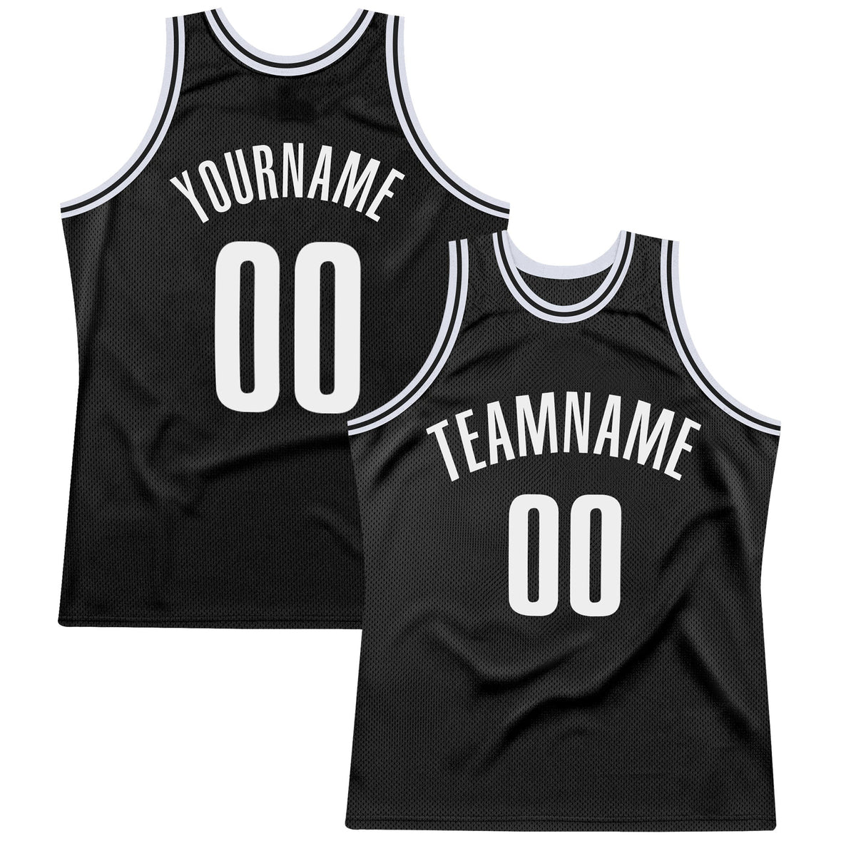 Custom Basketball Jersey - Black White Throwback - Style Black0265