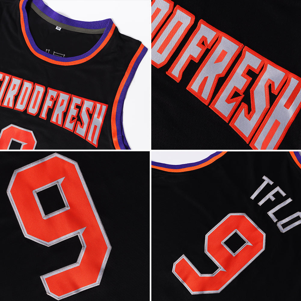 Custom Basketball Jersey - Black Maroon-Gold Throwback