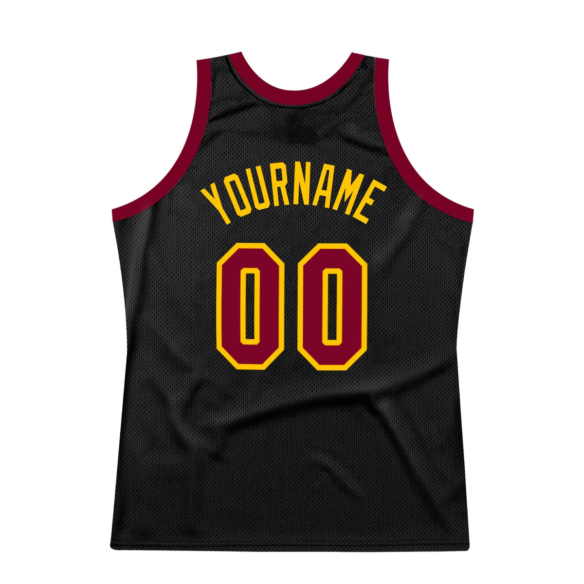 Custom Basketball Jersey - Black Maroon-Gold Throwback