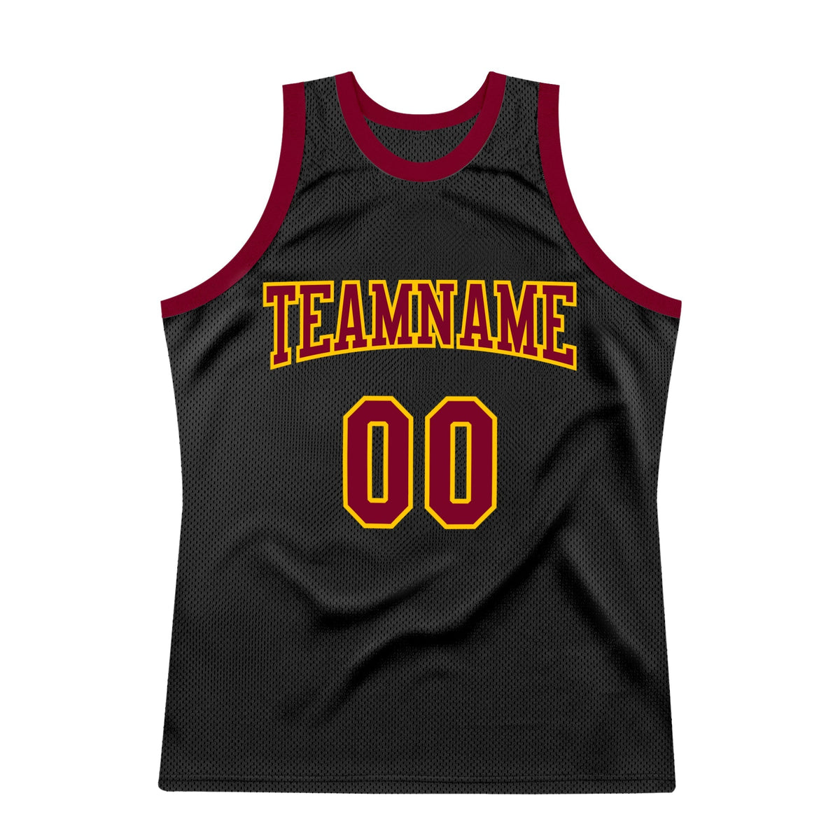 Custom Basketball Jersey - Black Maroon-Gold Throwback