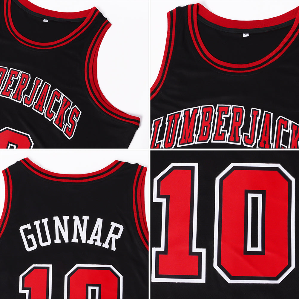 Custom Basketball Jersey - Black Red-White Throwback - Style Black0282