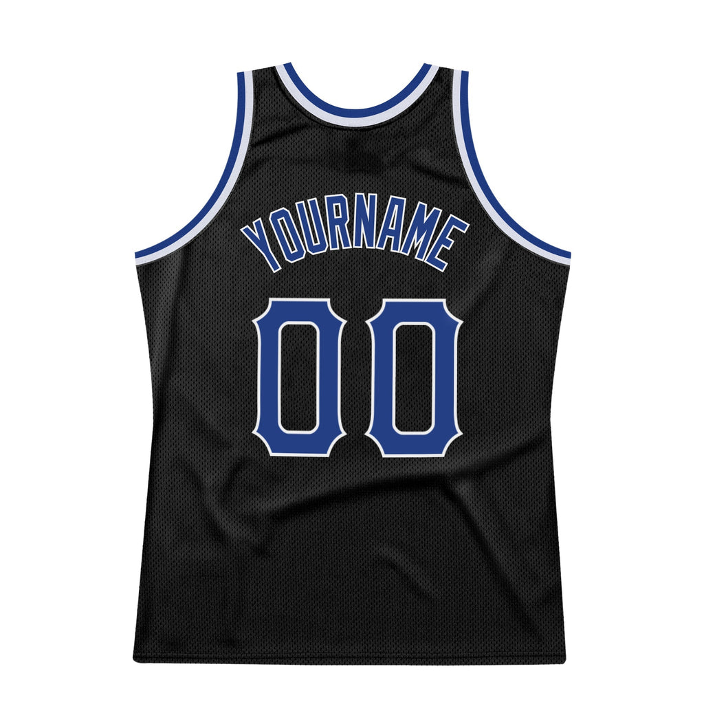 Custom Basketball Jersey - Black Royal-Red Throwback