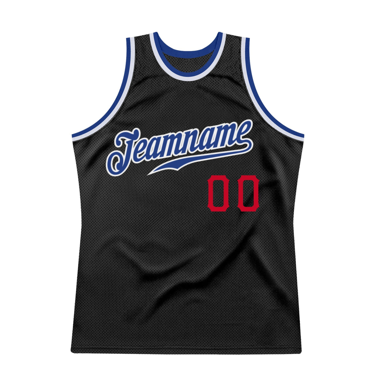 Custom Basketball Jersey - Black Royal-Red Throwback