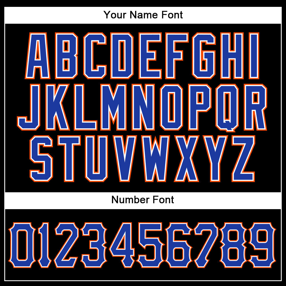 Custom Baseball Jersey - Black Royal-Orange
