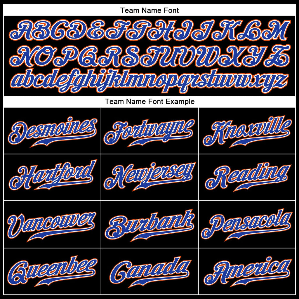 Custom Baseball Jersey - Black Royal-Orange