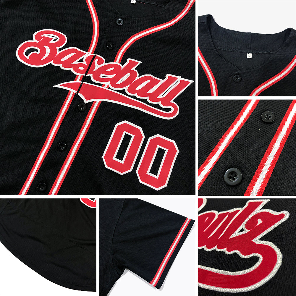Custom Baseball Jersey - Black Royal-Orange