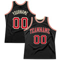 Custom Basketball Jersey - Black Red-Cream Throwback