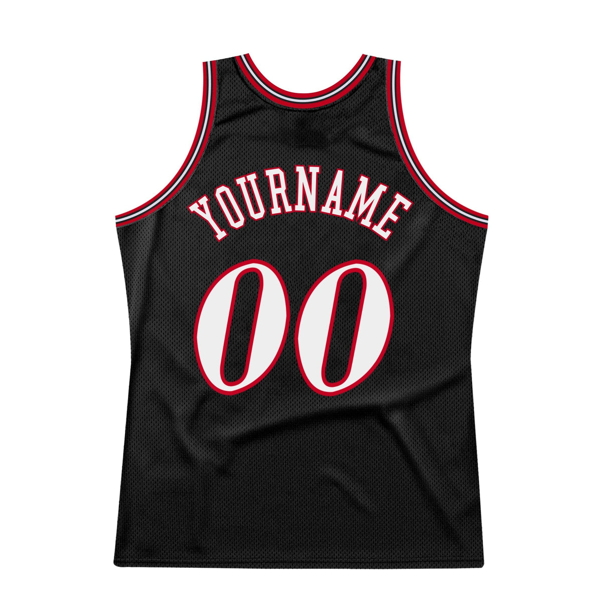 Custom Basketball Jersey - Black White-Red Throwback - Style Black0339