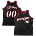 Custom Basketball Jersey - Black White-Red Throwback - Style Black0339
